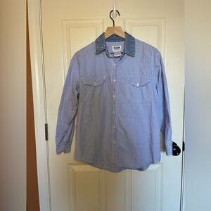 Vintage Solutions Original Gingham Denim Collared Button Down